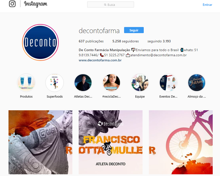 Instagram Deconto Farma @chicorm, nosso homenageado do mês de julho. Atleta Deconto Farma!
